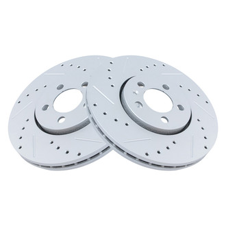 TRQ® - Performance Cross Drilled and Slotted Front Disc Brake Rotors