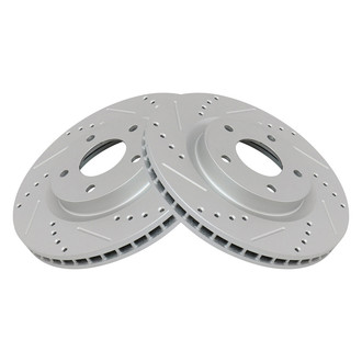 TRQ® - Performance Cross Drilled and Slotted Front Disc Brake Rotors