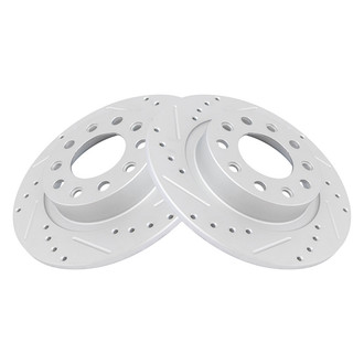 TRQ® - Performance Cross Drilled and Slotted Rear Disc Brake Rotors