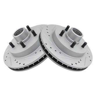 TRQ® - Performance Cross Drilled and Slotted Front Disc Brake Rotors
