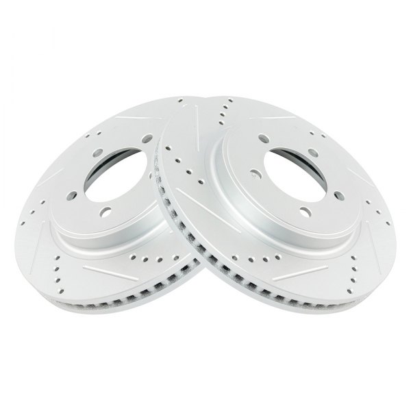 TRQ® - Performance Cross Drilled and Slotted Front Disc Brake Rotors