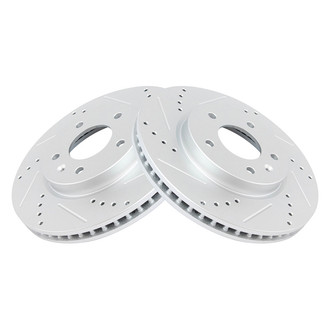 TRQ® - Performance Cross Drilled and Slotted Front Disc Brake Rotors