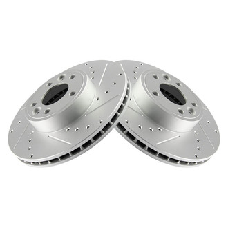 TRQ® - Performance Cross Drilled and Slotted Front Disc Brake Rotors