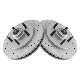TRQ® - Performance Cross Drilled and Slotted Front Disc Brake Rotors