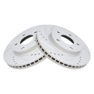 TRQ® - Performance Cross Drilled and Slotted Front Disc Brake Rotors