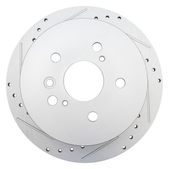 TRQ® - Performance Cross Drilled and Slotted Rear Disc Brake Rotors