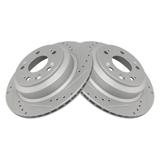 TRQ® - Performance Cross Drilled and Slotted Rear Disc Brake Rotors