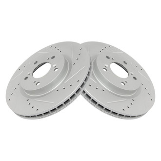 TRQ® - Performance Cross Drilled and Slotted Front Disc Brake Rotors