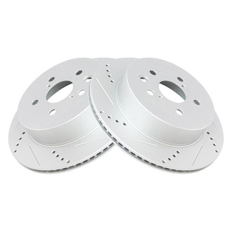 TRQ® - Performance Cross Drilled and Slotted Rear Disc Brake Rotors