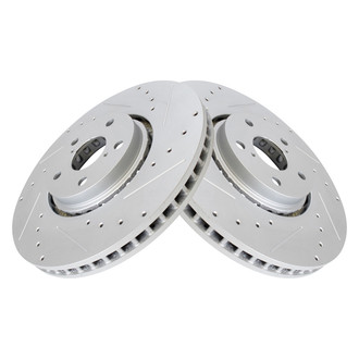 TRQ® - Performance Cross Drilled and Slotted Front Disc Brake Rotors