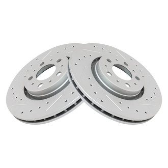 TRQ® - Performance Cross Drilled and Slotted Front Disc Brake Rotors
