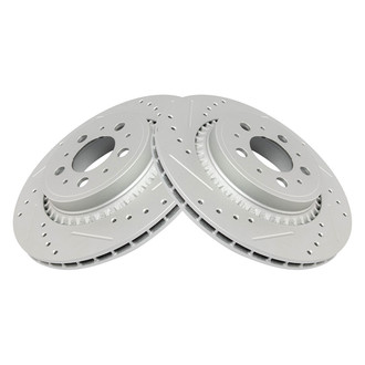 TRQ® - Performance Cross Drilled and Slotted Rear Disc Brake Rotors
