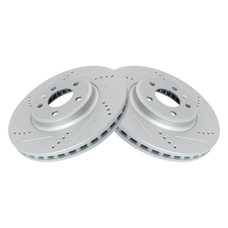 TRQ® - Performance Cross Drilled and Slotted Front Disc Brake Rotors