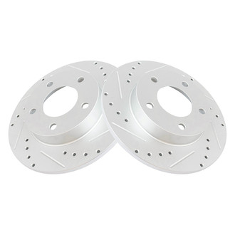 TRQ® - Performance Cross Drilled and Slotted Rear Disc Brake Rotors