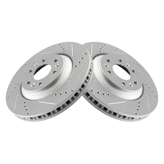 TRQ® - Performance Cross Drilled and Slotted Front Disc Brake Rotors