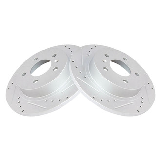 TRQ® - Performance Cross Drilled and Slotted Rear Disc Brake Rotors