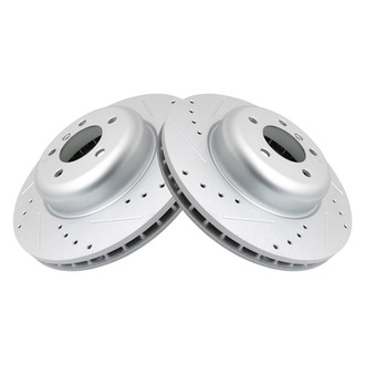 TRQ® - Performance Cross Drilled and Slotted Front Disc Brake Rotors
