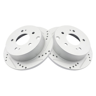TRQ® - Performance Cross Drilled and Slotted Rear Disc Brake Rotors
