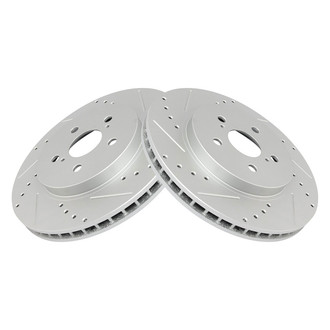 TRQ® - Performance Cross Drilled and Slotted Front Disc Brake Rotors