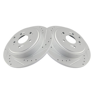 TRQ® - Performance Cross Drilled and Slotted Rear Disc Brake Rotors