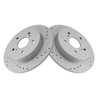TRQ® - Performance Cross Drilled and Slotted Rear Disc Brake Rotors