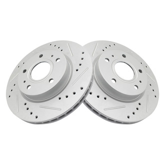 TRQ® - Performance Cross Drilled and Slotted Front Disc Brake Rotors