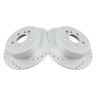 TRQ® - Performance Cross Drilled and Slotted Rear Disc Brake Rotors