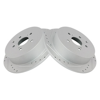 TRQ® - Performance Cross Drilled and Slotted Rear Disc Brake Rotors