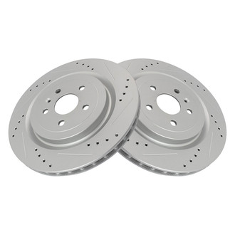 TRQ® - Performance Cross Drilled and Slotted Rear Disc Brake Rotors