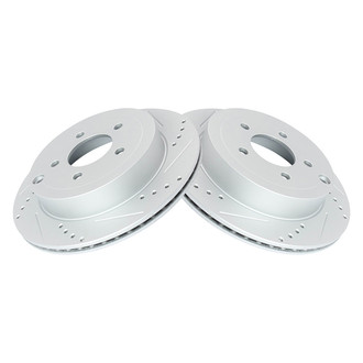 TRQ® - Performance Cross Drilled and Slotted Rear Disc Brake Rotors