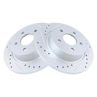 TRQ® - Performance Cross Drilled and Slotted Rear Disc Brake Rotors