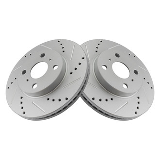 TRQ® - Performance Cross Drilled and Slotted Front Disc Brake Rotors