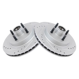 TRQ® - Performance Cross Drilled and Slotted Front Disc Brake Rotors