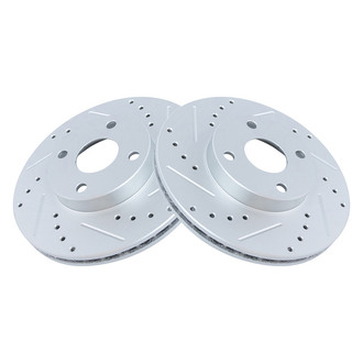 TRQ® - Performance Cross Drilled and Slotted Front Disc Brake Rotors
