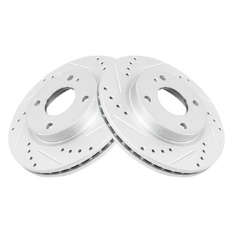 TRQ® - Performance Cross Drilled and Slotted Front Disc Brake Rotors