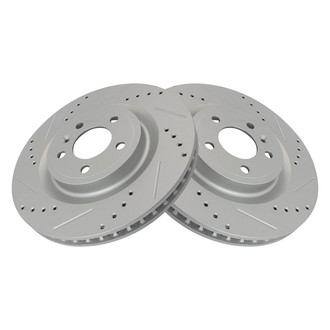 TRQ® - Performance Cross Drilled and Slotted Front Disc Brake Rotors
