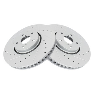 TRQ® - Performance Cross Drilled and Slotted Front Disc Brake Rotors