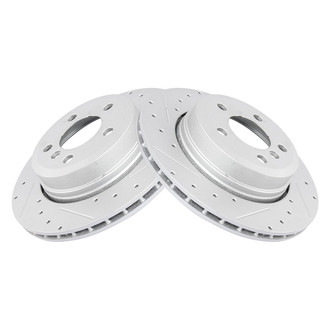 TRQ® - Performance Cross Drilled and Slotted Rear Disc Brake Rotors