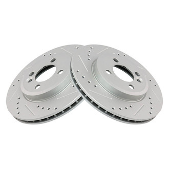 TRQ® - Performance Cross Drilled and Slotted Front Disc Brake Rotors