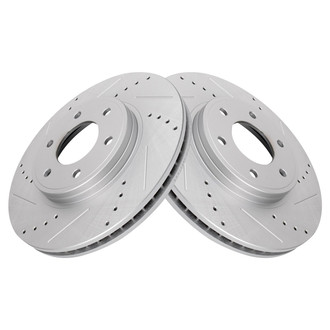 TRQ® - Performance Cross Drilled and Slotted Front Disc Brake Rotors
