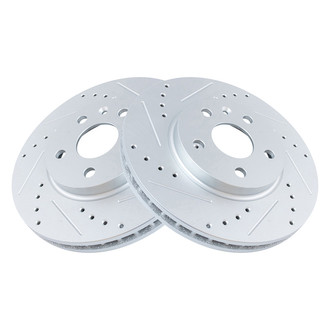 TRQ® - Performance Cross Drilled and Slotted Front Disc Brake Rotors