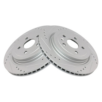 TRQ® - Performance Cross Drilled and Slotted Rear Disc Brake Rotors