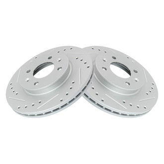 TRQ® - Performance Cross Drilled and Slotted Front Disc Brake Rotors