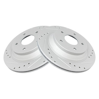 TRQ® - Performance Cross Drilled and Slotted Front Disc Brake Rotors