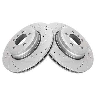 TRQ® - Performance Cross Drilled and Slotted Rear Disc Brake Rotors