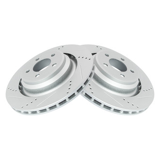 TRQ® - Performance Cross Drilled and Slotted Rear Disc Brake Rotors