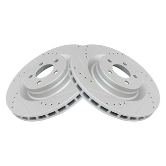 TRQ® - Performance Cross Drilled and Slotted Front Disc Brake Rotors