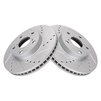 TRQ® - Performance Cross Drilled and Slotted Front Disc Brake Rotors