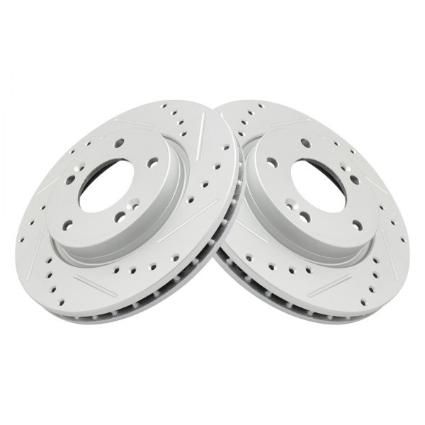 TRQ® - Performance Cross Drilled and Slotted Front Disc Brake Rotors