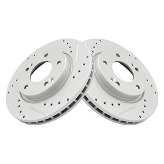 TRQ® - Performance Cross Drilled and Slotted Front Disc Brake Rotors